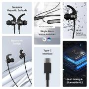 boAt Rockerz 330 in-Ear Bluetooth Neckband with Upto 30 Hours Playtime, ASAP Charge, Signature Sound, Dual Pairing & IPX5 with Mic (Active Black)