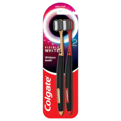 Colgate Visible White O2 Ultra Soft Toothbrush (Pack of 2)