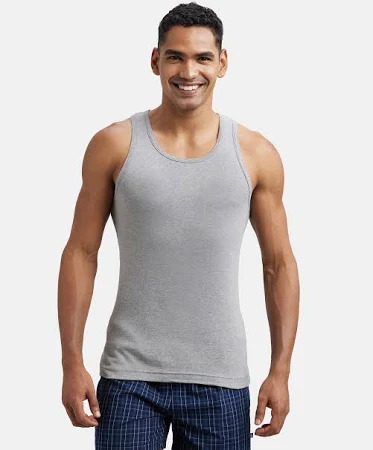 Jockey Pop Colour Vest FP04-01 L-Size Grey Mel