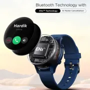boAt Lunar Connect Plus Smartwatch with Bluetooth Calling (36.32mm AMOLED Display, IP68 Sweat Resistant, Deep Blue Strap)