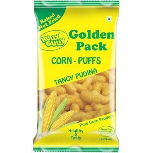 Hully Gully Golden Pack Corn-Puffs Tangy Pudina 110g