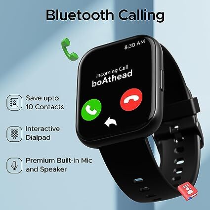 boAt Newly Launched Wave Active Smart Watch with 1.96" HD Display, Coins, BT Calling,DIY Watch Face Studio,700+Active Modes,Live Cricket&Football Score,HR&SPO2 Monitoring(Active Black)