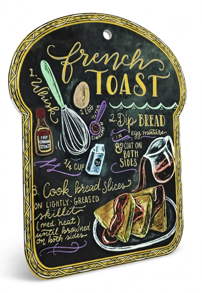 Vintage French Toast Recipe Decorative Chalkboard Wall Hanging 1pc