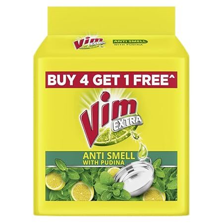 Vim Bar Anti Smell With Pudina, 4*200g Buy 4 Get 1 Free