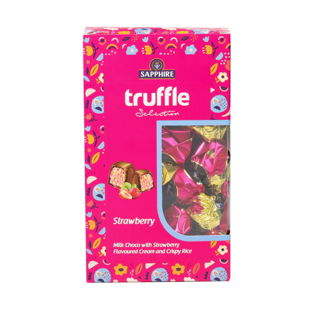 Sapphire Truffle Selection Milk Choco With Strawberry Flavoured Cream 440g