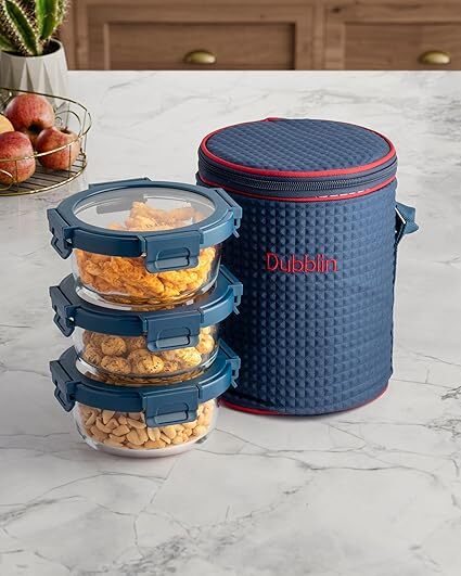 Dubblin Durban 3 Roound 390ml Set Of 3 Lunch Box