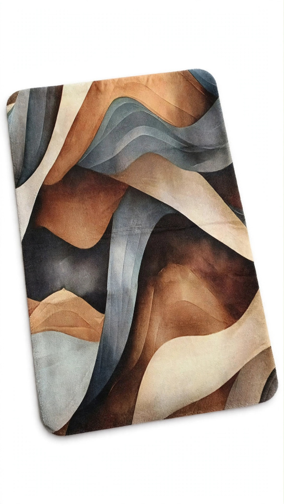 Tiara Aqua Douce Abstract Waves Soft Door Mat 1pc