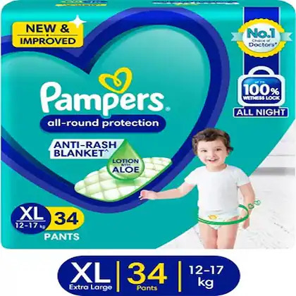 Pampers All Round Protection Anti-Rash Blanket Upto 5Kg (34 Pants)