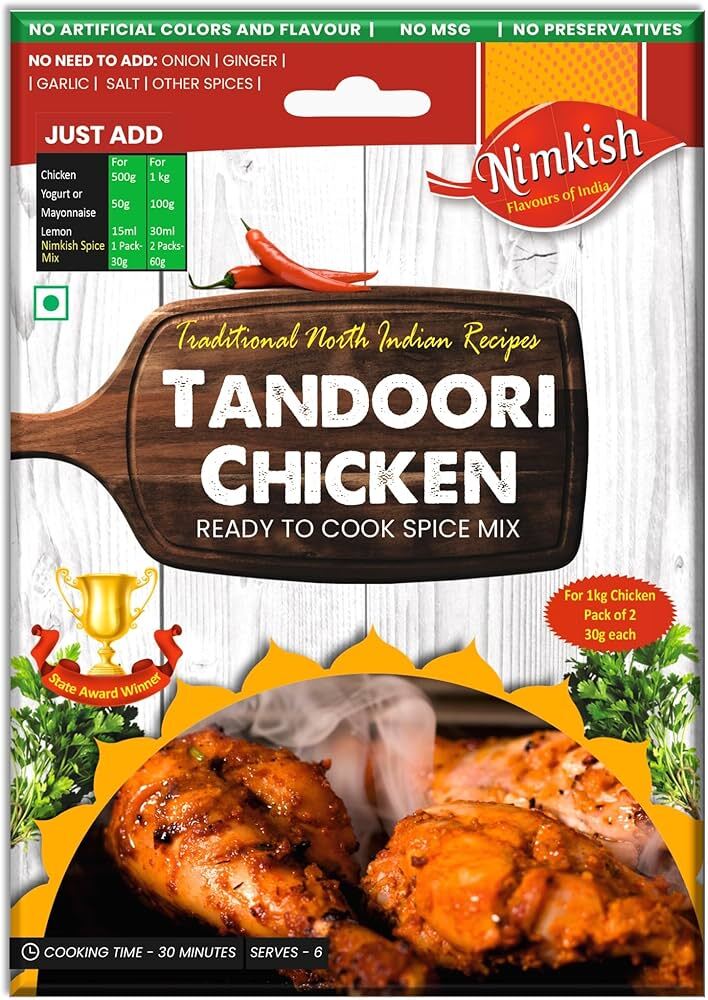 Nimkish Tandoori Chicken Ready to Cook Spice Mix Masala 60g