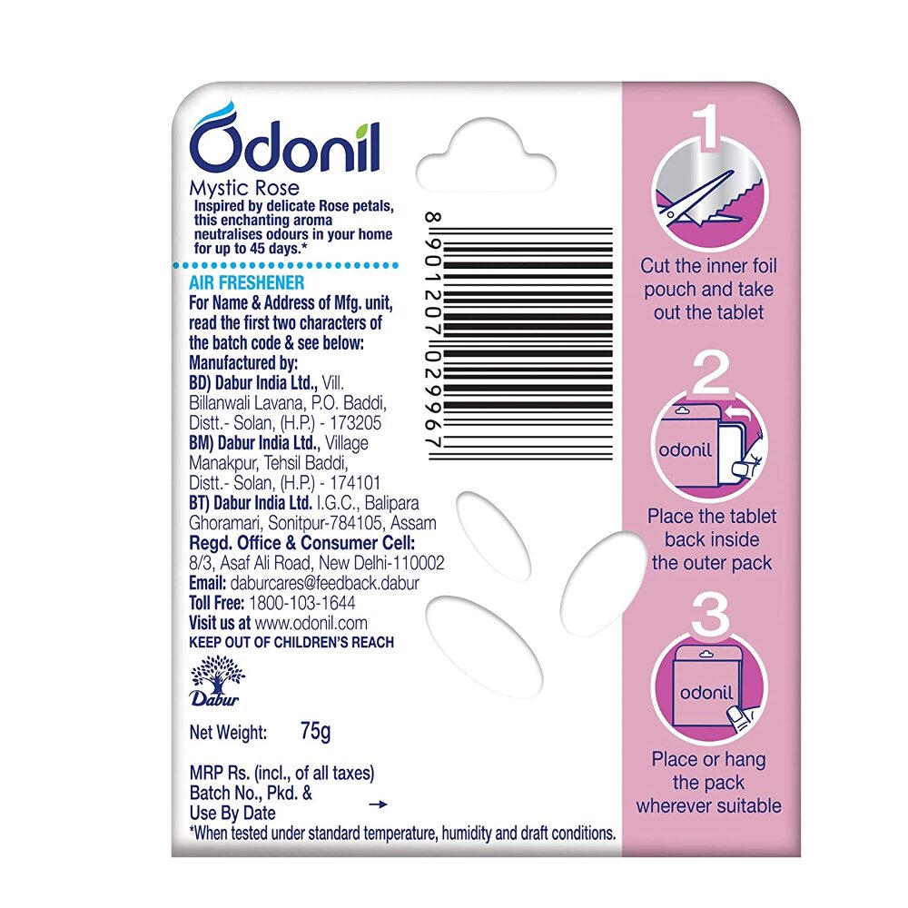 Odonil Bathroom Air Freshener Blocks - Mystic Rose , 72 g