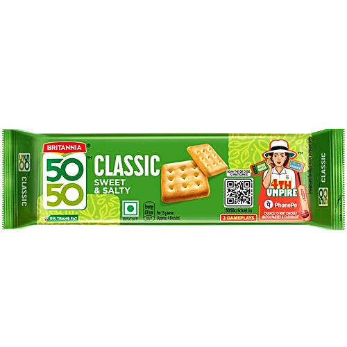 Britannia 50 50 Classic Sweet & Salty Biscuits, 62.8G