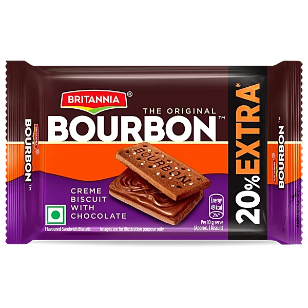 Britannia The Original Bourbon Creme Biscuit With Chocolate, 50G