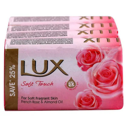 Lux Soft Touch French Rose & Almond Oil Soap75g (Pack of 4) 300 G