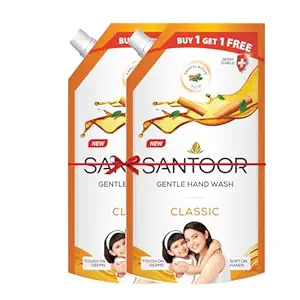 Santoor Gentle Hand Wash Classic 600ML B1G1 Free