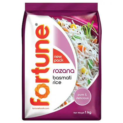 Bulk Deal - Fortune Rozana Basmati Rice 1 kg ( Pack of 5 )