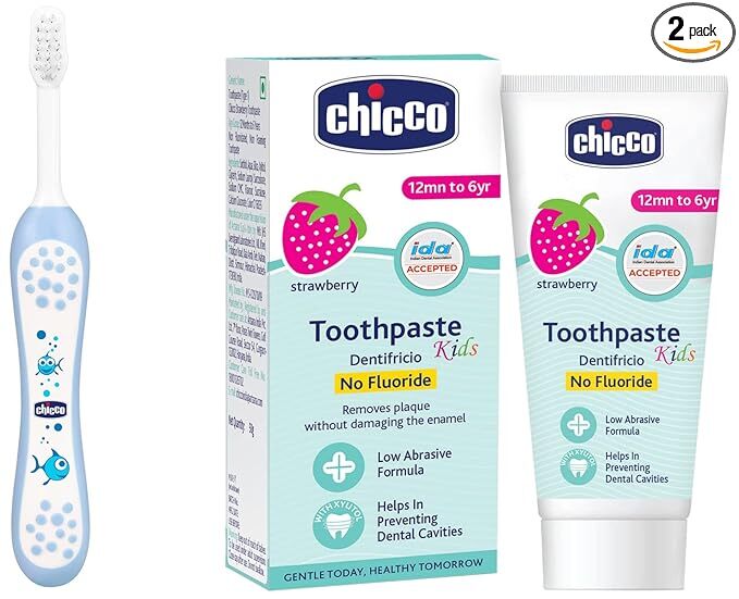 Chicco Toothbrush 6 36M With Strawberry Toothpaste 12M+ Kid
