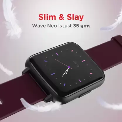 boAt Wave Neo with 1.69 inch , 2.5D Curved Display & Multiple Sports Modes Smartwatch (Burgundy Strap, Free Size)