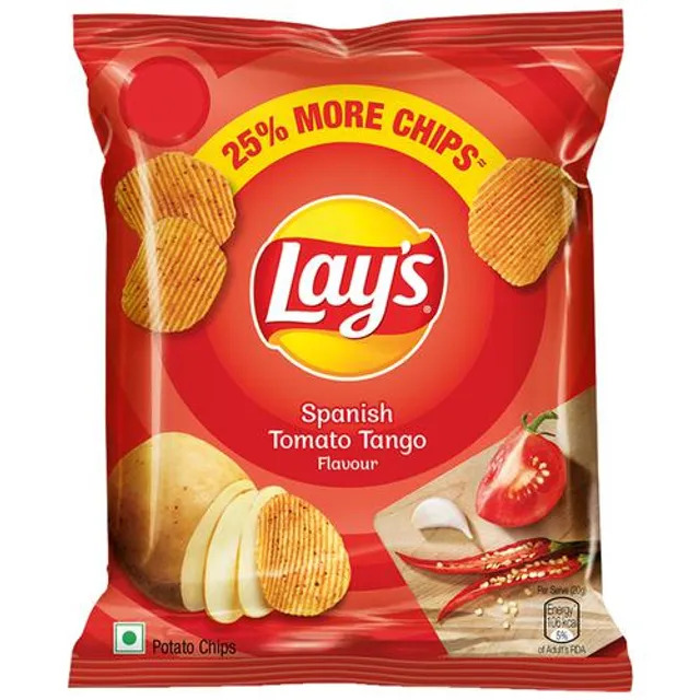 Bulk Deal :- Lays Potato Chips - Spanish Tomato Tango, 23 g Pouch ( Pack of 12 )