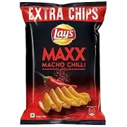 Lays Maxx Potato Chips - Macho Chilli Flavour, Crunchy Crispy Snacks, 56 g