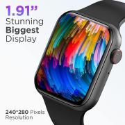 Fire-Boltt Ring Plus 1.91" Bluetooth Calling Smartwatch Largest Full Touch Display & Full Metal Body, AI Voice, Over 100 Sports Modes, SpO2, Heart Rate Tracking (Black
