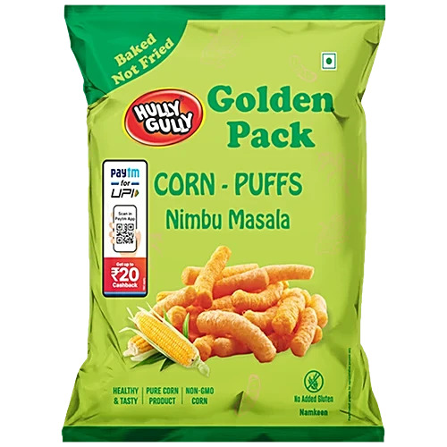 Hully Gully Golden Pack Corn-Puffs Nimbu Masala 110g