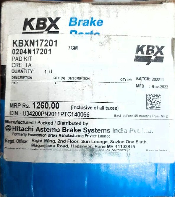 Disc Pad for Hyundai Creta - KBXN17201