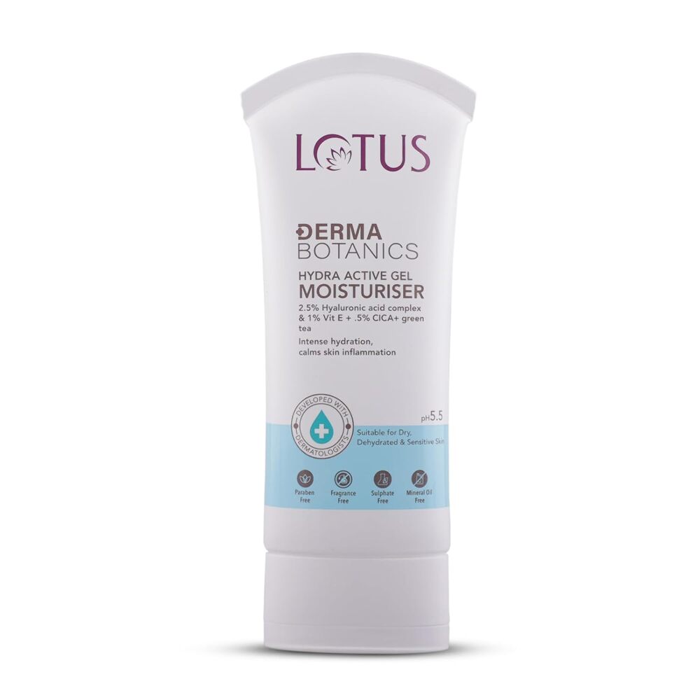 Lotus Herbals Lotus Dermabotanics Hydra Active Gel Moisturiser 2.5% Hyaluronic Acid Complex, (50g)