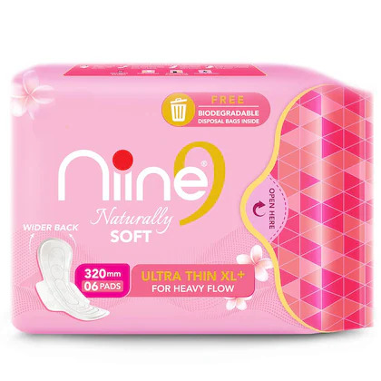 Niine Naturally Soft 3 Layer Shield Ultra Thin XL+(6 Pads)