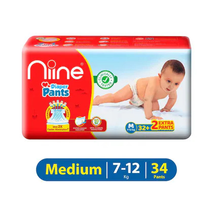 Niine Baby Diaper Pants-M 7-12kg(8 Pants)