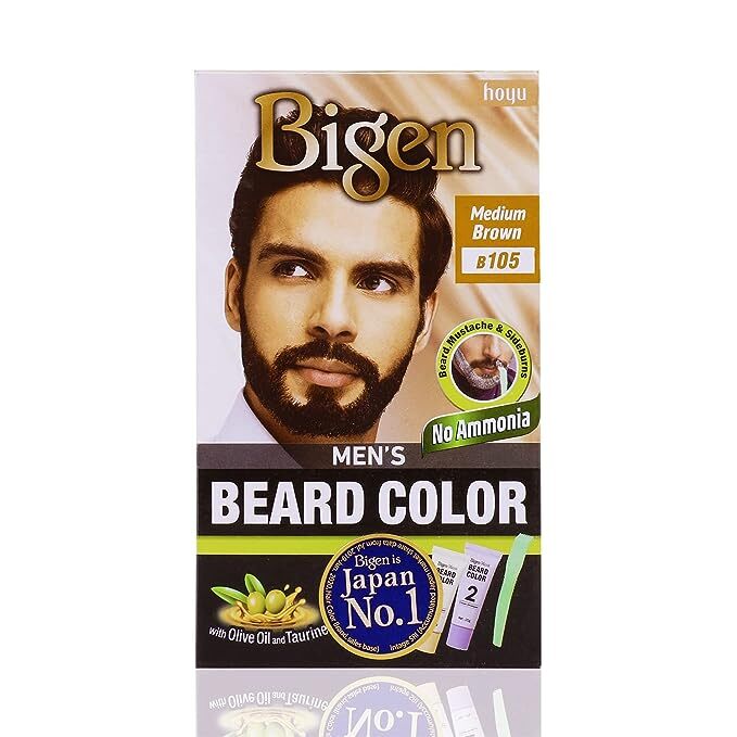 Bigen Men's Beard Colour Medium Brown B105 (Pack of 1)