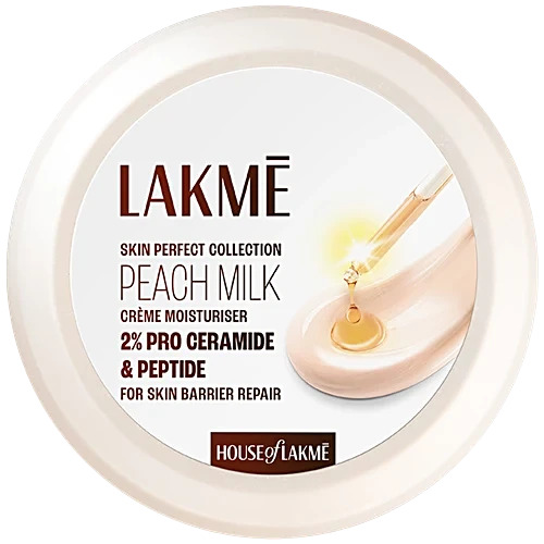 Lakme Skin Perfect Moisturiser Peach Milk Cream 2% Pro Ceramide & Peptide 100 G