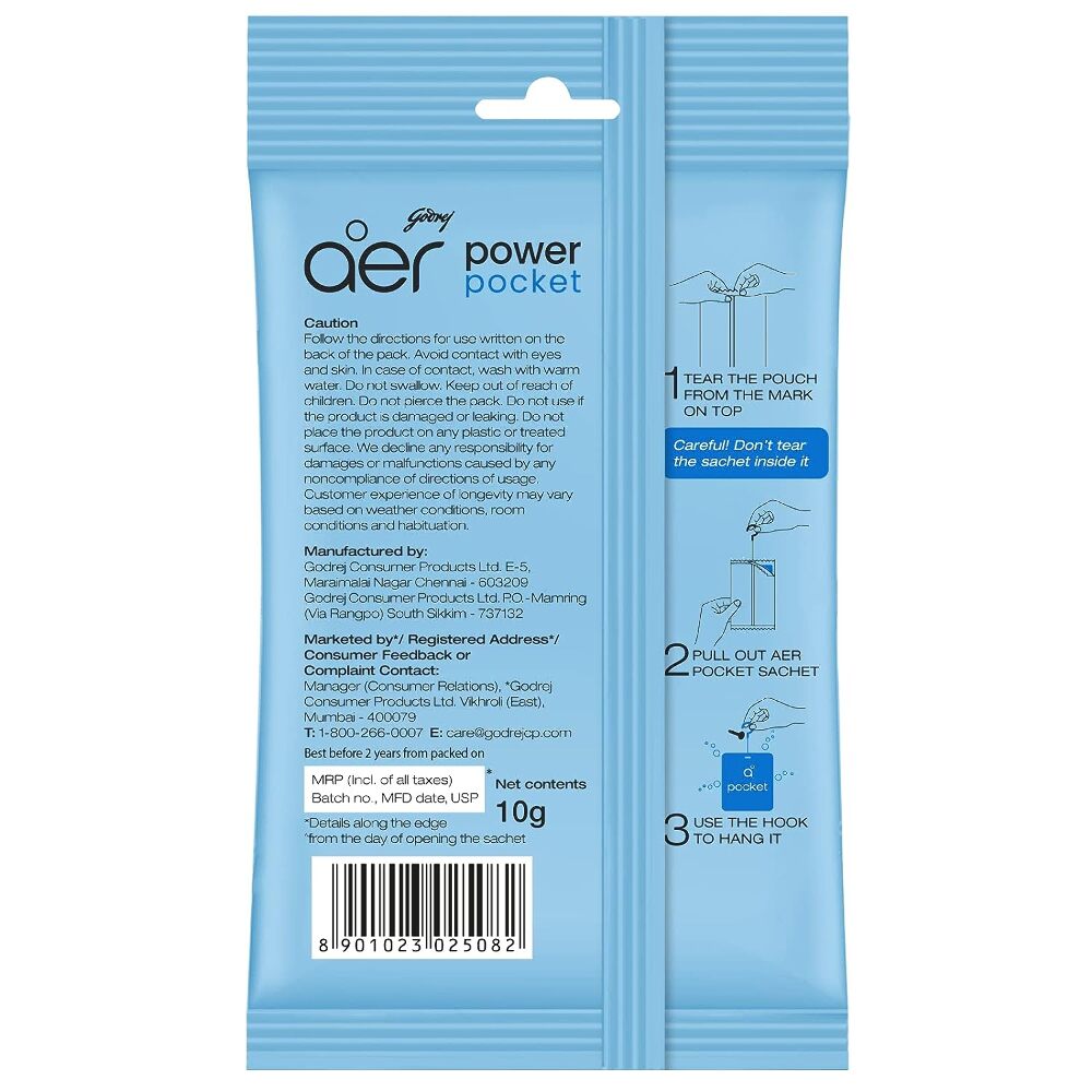 Godrej Aer Power Pockket Air Freshener-Sea Breeze, 10 g