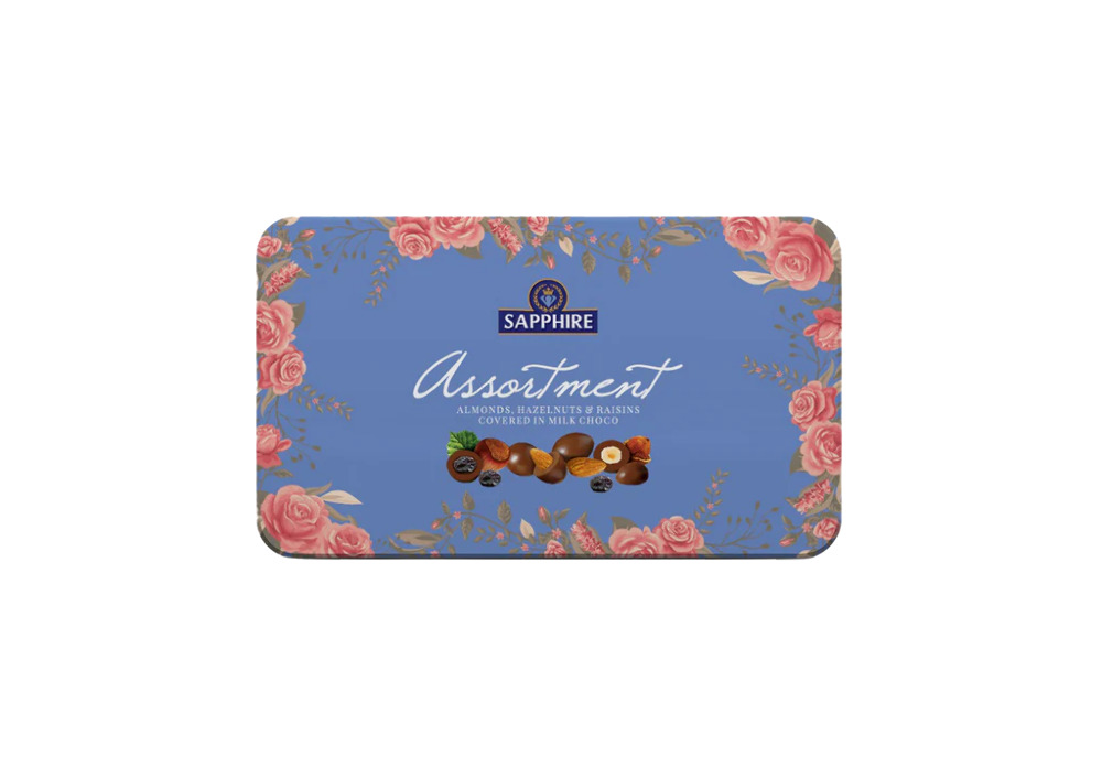 Sapphire Assortment Almonds Hazelnuts & Raisins Covered In Milk Choco 175g