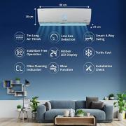 Lloyd 1.0 Ton 5 Star Inverter Split AC with Anti-Viral + PM 2.5 Filter (GLS12I5FWCVG, 100% Copper, Smart 4 Way Swing, Turbo Cool, Filter Indication & Chrome Deco Strip, White with Chrome Deco Strip