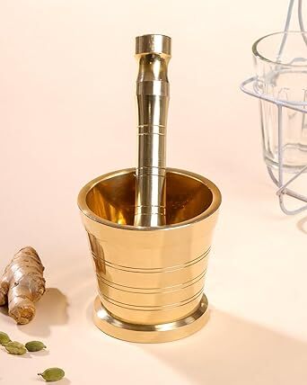 SR Mayur Pure Brass Heavy Mortar And Pestle