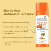 Biotique Sun Shield Sandalwood Ultra Protective Lotion 50+ SPF PA+++ UAV Sunscreen, 120 ml
