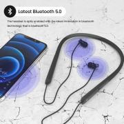 Portronics Harmonics X1 in Ear Wireless Bluetooth 5.0 Sports Headset with Superior Audio,15 Hrs Playtime, in Built Mic, Magnetic Earbuds, Type C Charging (Black)