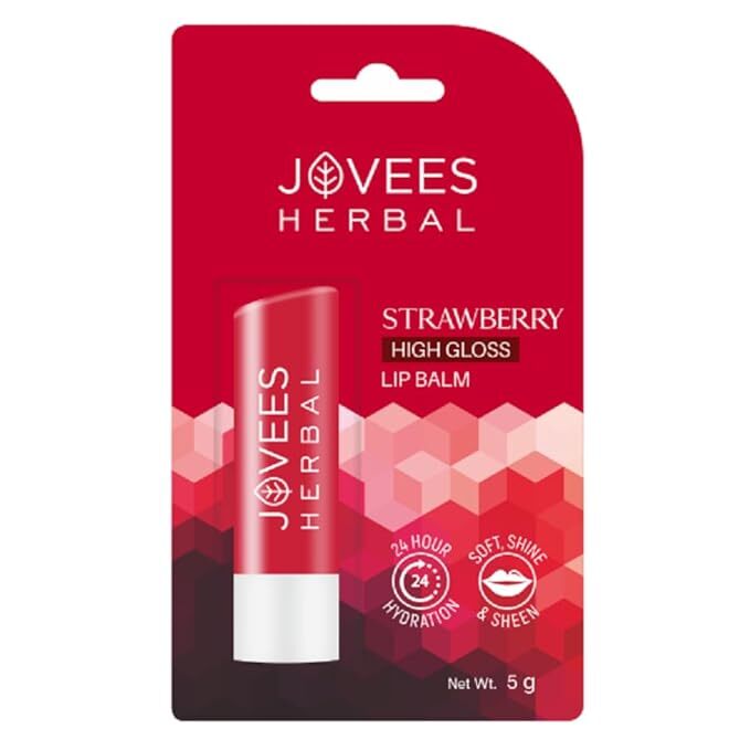 jovees herbal strawberry high gloss lip balm, 5g