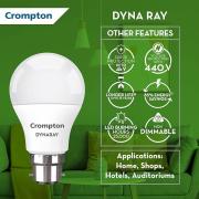 Crompton Dyna Ray 9W Round B22 LED Cool Day Led Light
