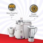SUJATA POWERMATIC PLUS 900 W Juicer Mixer Grinder (POWERMATIC PLUS | 2 Jars | White)