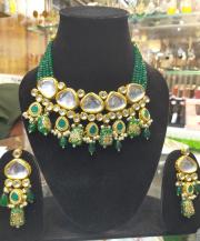 Gold Plated Traditional Kundan & Pearl Studded Necklace