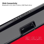 Portronics Sound Slick 7 50W Wireless Bluetooth Soundbar with Aux in 3.5 mm, in-Built Power Cable, Supports USB Flash Drive, Multiple Audio Modes for TV, Mobile, PC, Tablets, Laptops(Black)