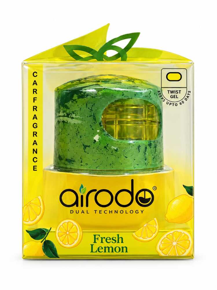 Airodo Car Fragrance Duel Technology Fresh Lemon 50gm