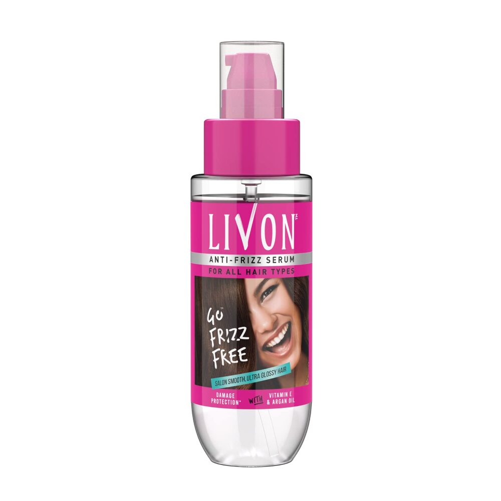 Livon Serum for Women & Men All Hair Types for Frizz-free, Smooth & Glossy Hair Vitamin E 50ml