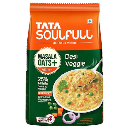 Bulk Deal :- Tata Soulfull Masala Oats+ Desi Veggie 500 g ( Pack of 3 )