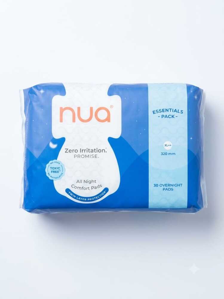 Nua Zero Irritation Promise 30 Overnight XL+ Pads Pack Of 30 Pads
