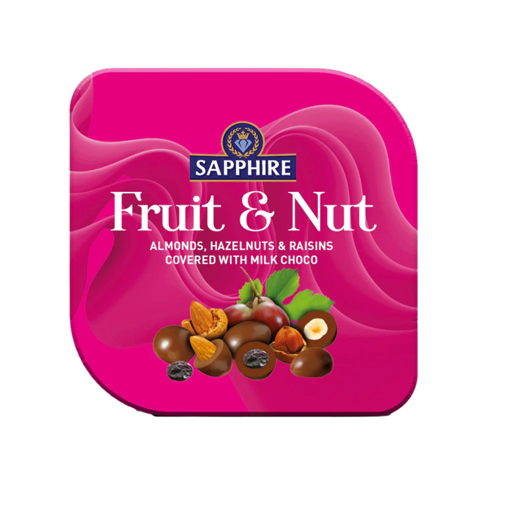 Sapphire Fruit & Nut Almonds Hazelnuts & Rausins Covered With Milk Choco 90g