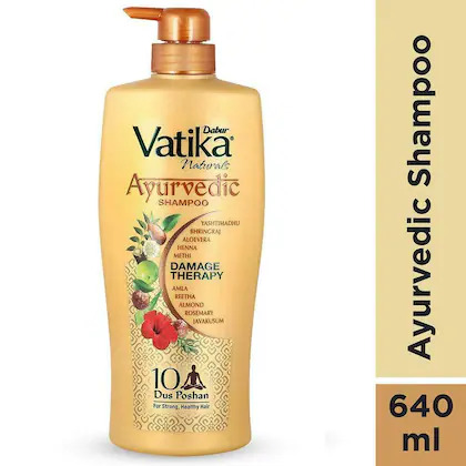 Dabur Vatika Natural Damage Therapy Ayurvedic Shampoo 640 ml