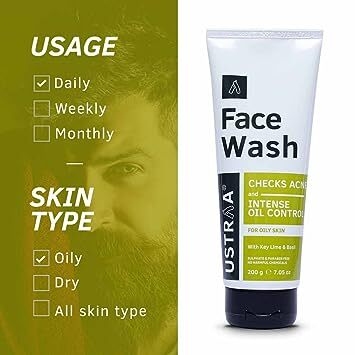 USTRAA Face Wash for Oily Skin (Checks Acne & Oil Control), 100 gm