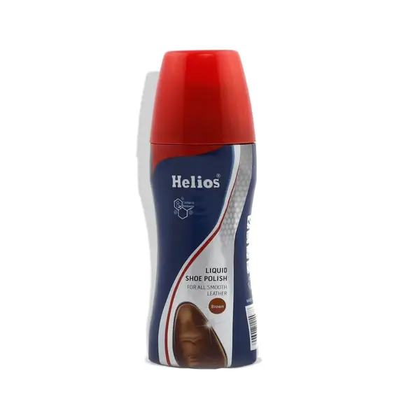 Helios Liquid Shoe Polish - Brown, 80 ML